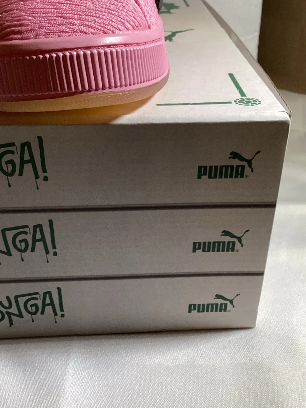 Puma Pink Sneakers with Yellow Laces